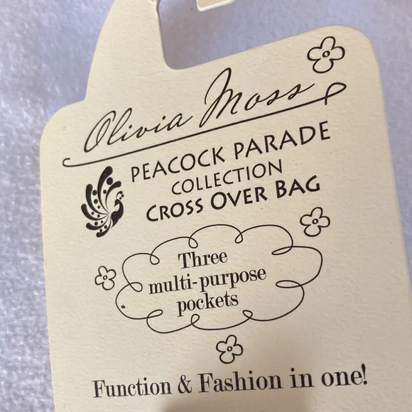 Cross Over Bag with Three multi-purpose pockets Peacock Parade Collection NWT - Picture 5 of 5